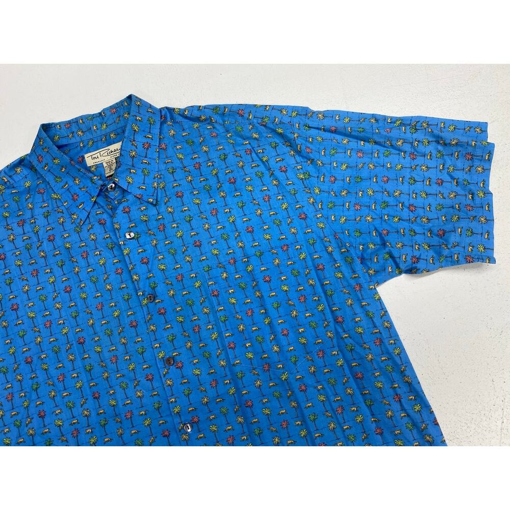 VTG Men Tori Richard USA Cotton Lawn Hawaiian monkey button up tropical shirt XL